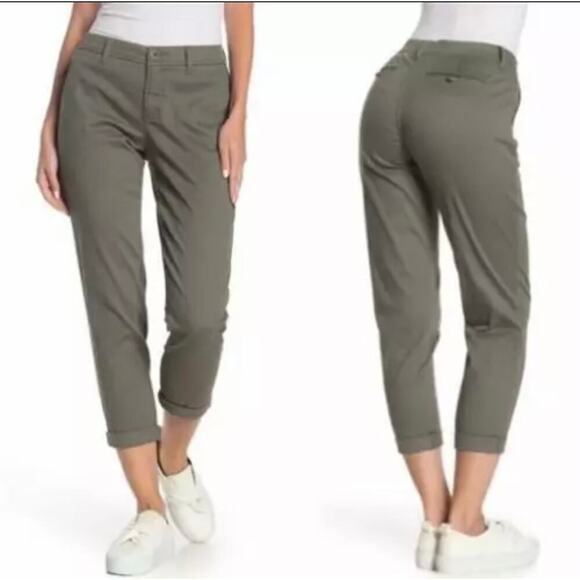 Liverpool Los Angeles Pants - Liverpool Buddy Rolled Cropped trouser Shadow Green Sz 2/26 Petite Granola girl